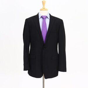 Calvin Klein 44L Black Solid 2-Button Sport Coat Blazer Jacket B920
